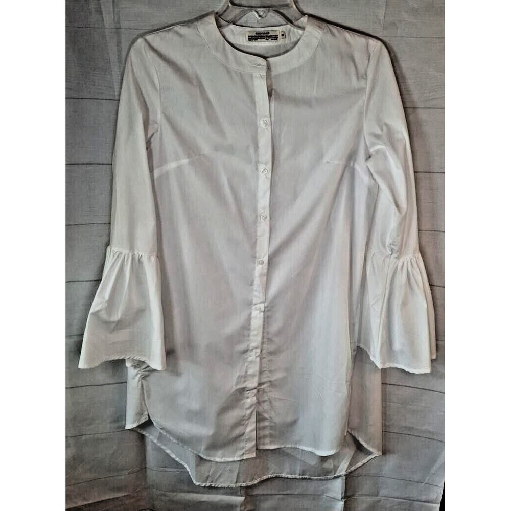 CoCo's Kiss‎ White Tunic/Dress Shirt Bell Sleeve Women's Size M Boho